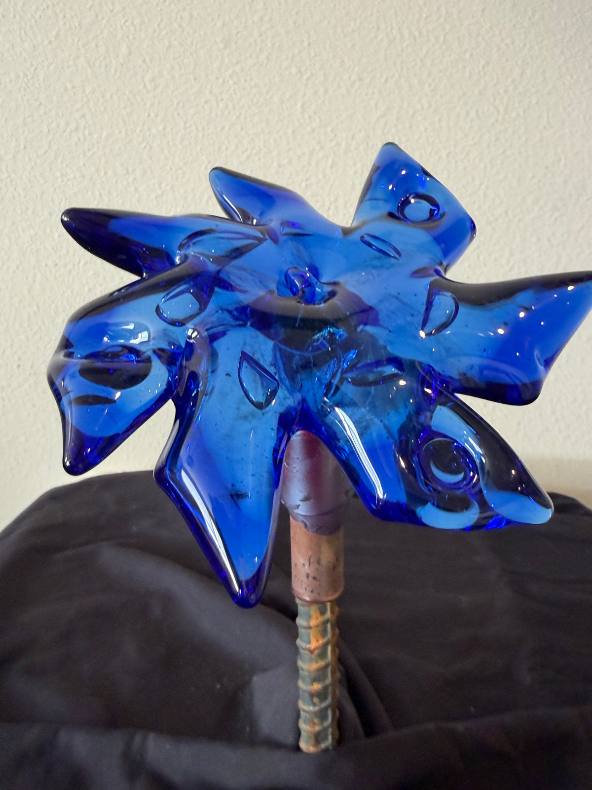 Blue Glass lawn ornament