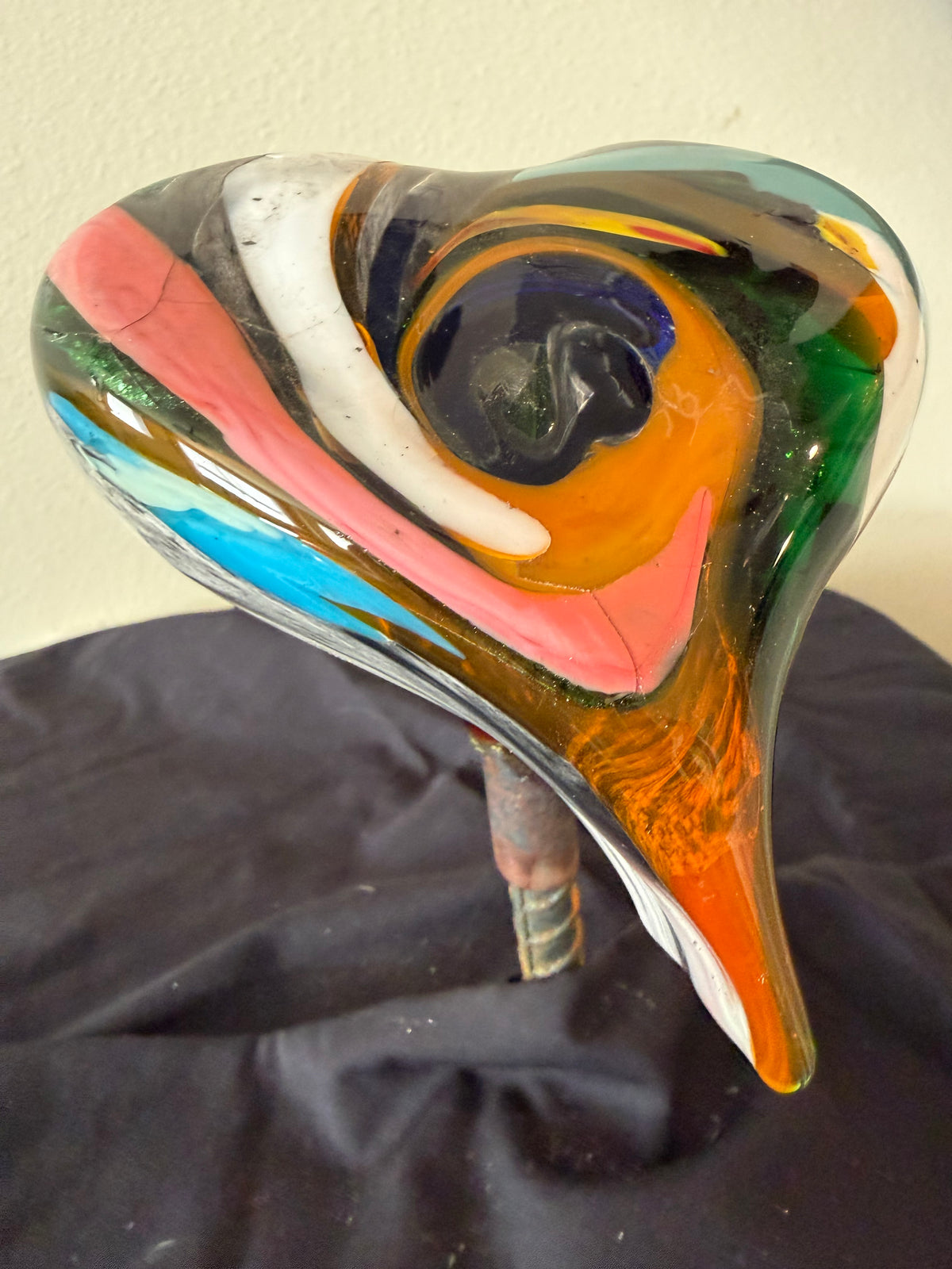 Multi colored Glass Heart for Garden