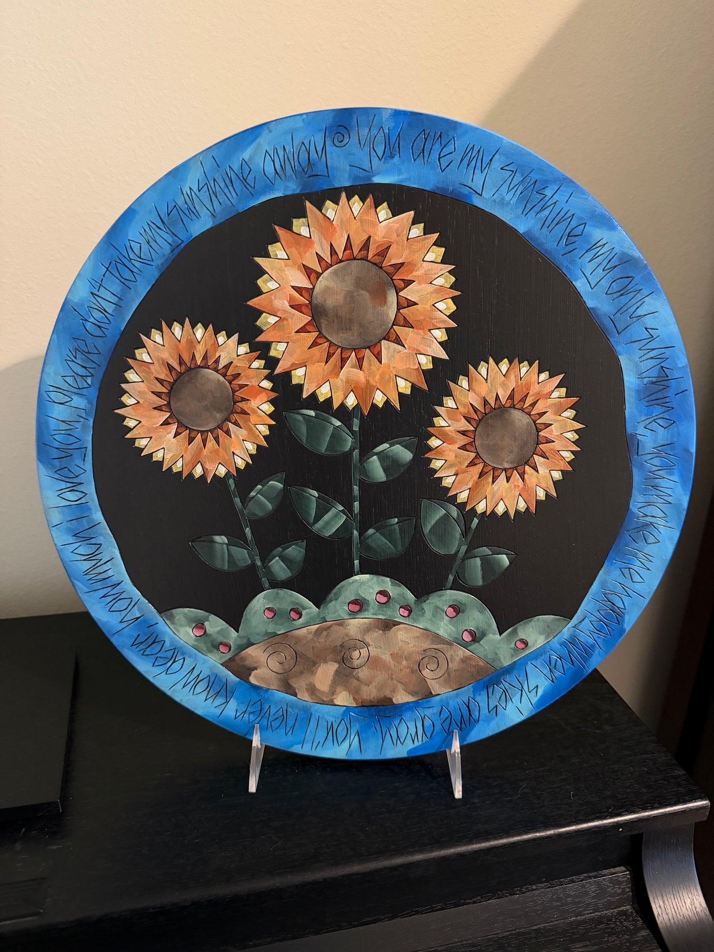 Handcrafted Sunflower Lazy Susan
